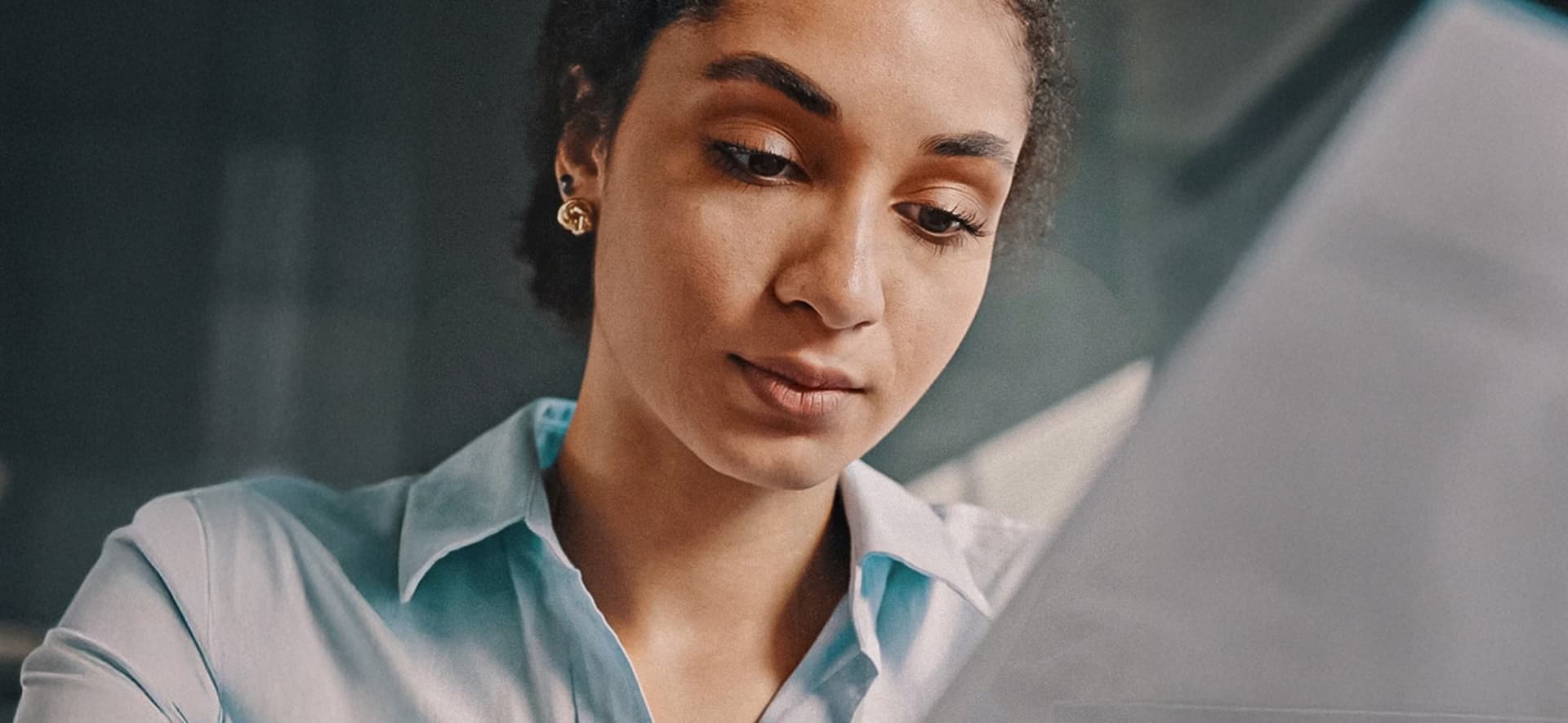 woman reviewing a loan application