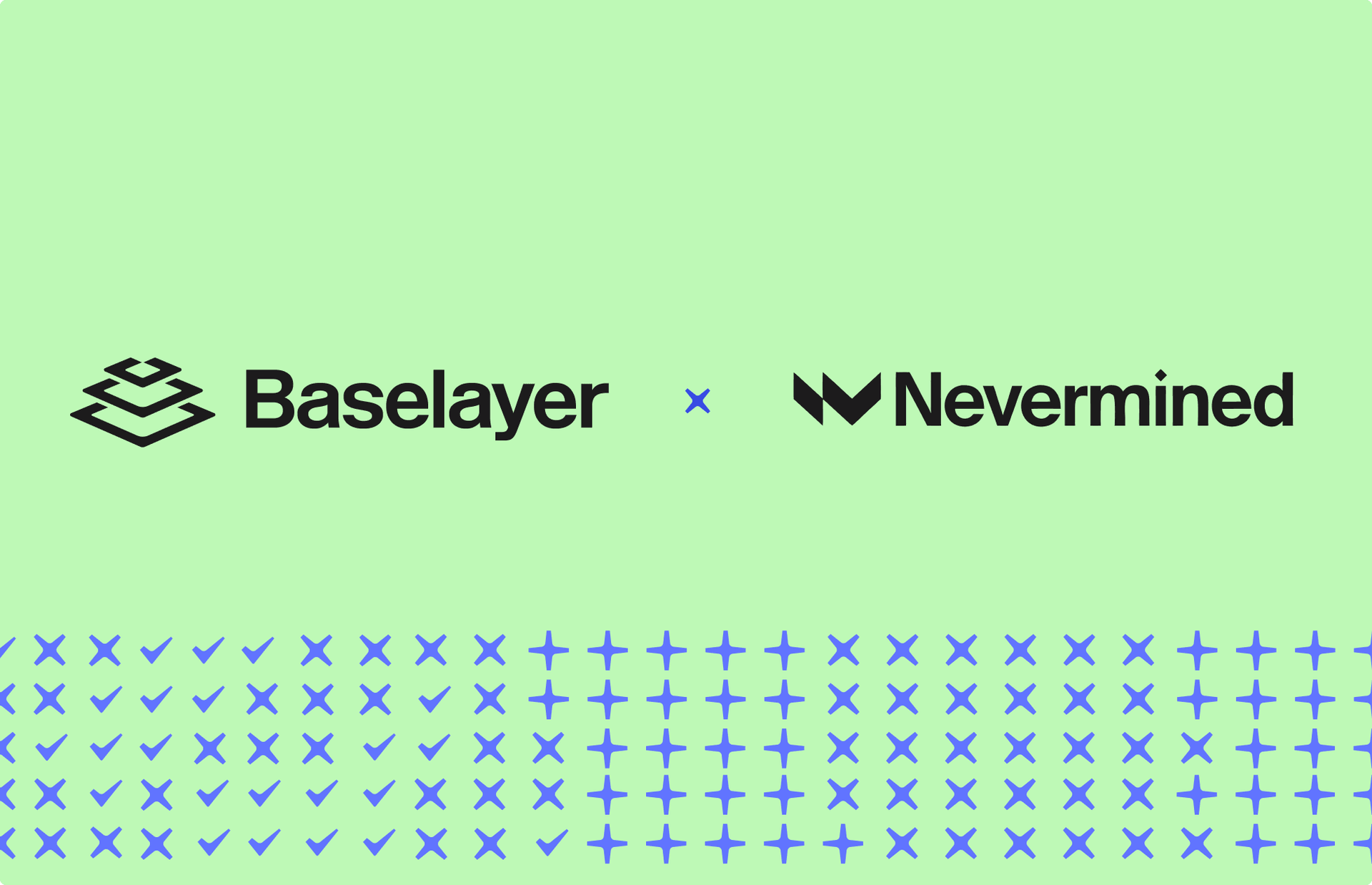 Baselayer and Nevermined logos announcing their partnership for trusted agentic commerce.
